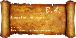 Baszler Artemon névjegykártya